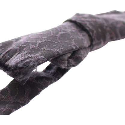 Dolce & Gabbana Gray Black Wool Bow Tie Bow Tie