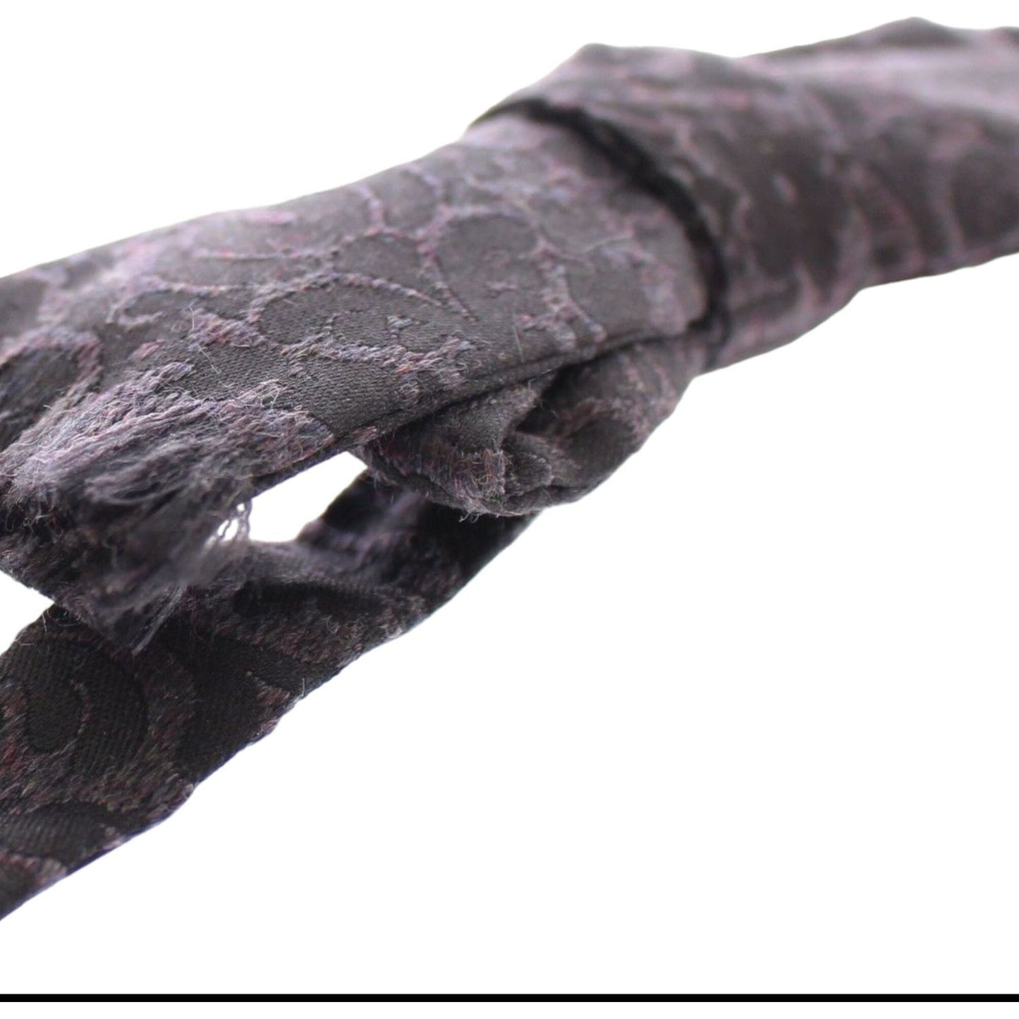 Dolce & Gabbana Gray Black Wool Silk Bow Tie Bow Tie