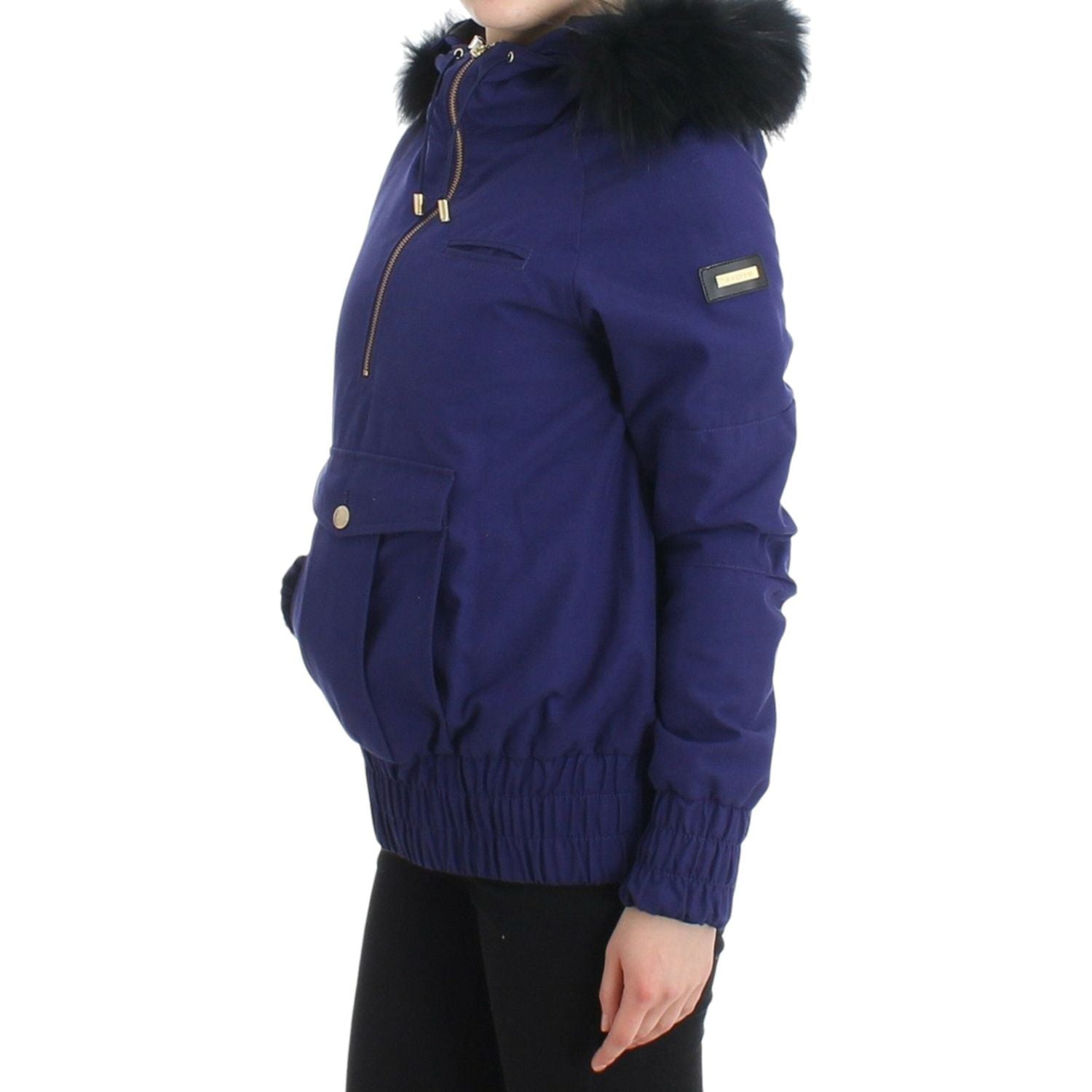 GF Ferre Blue Padded Jacket Hooded Short K-Way
