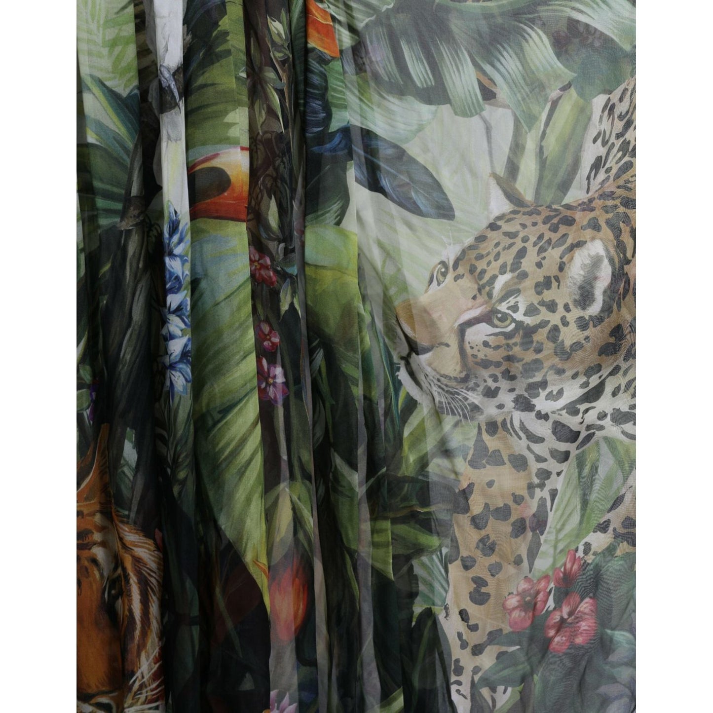 Dolce & Gabbana Elegant Jungle Print Maxi Silk Dress Dolce & Gabbana