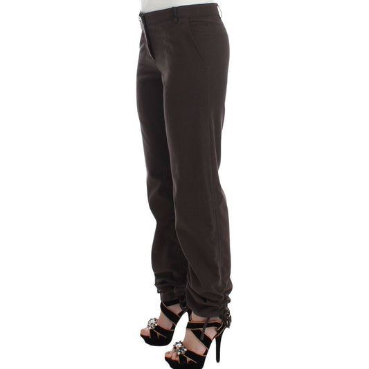 Ermanno Scervino Chic Brown Cotton Dress Pants Ermanno Scervino