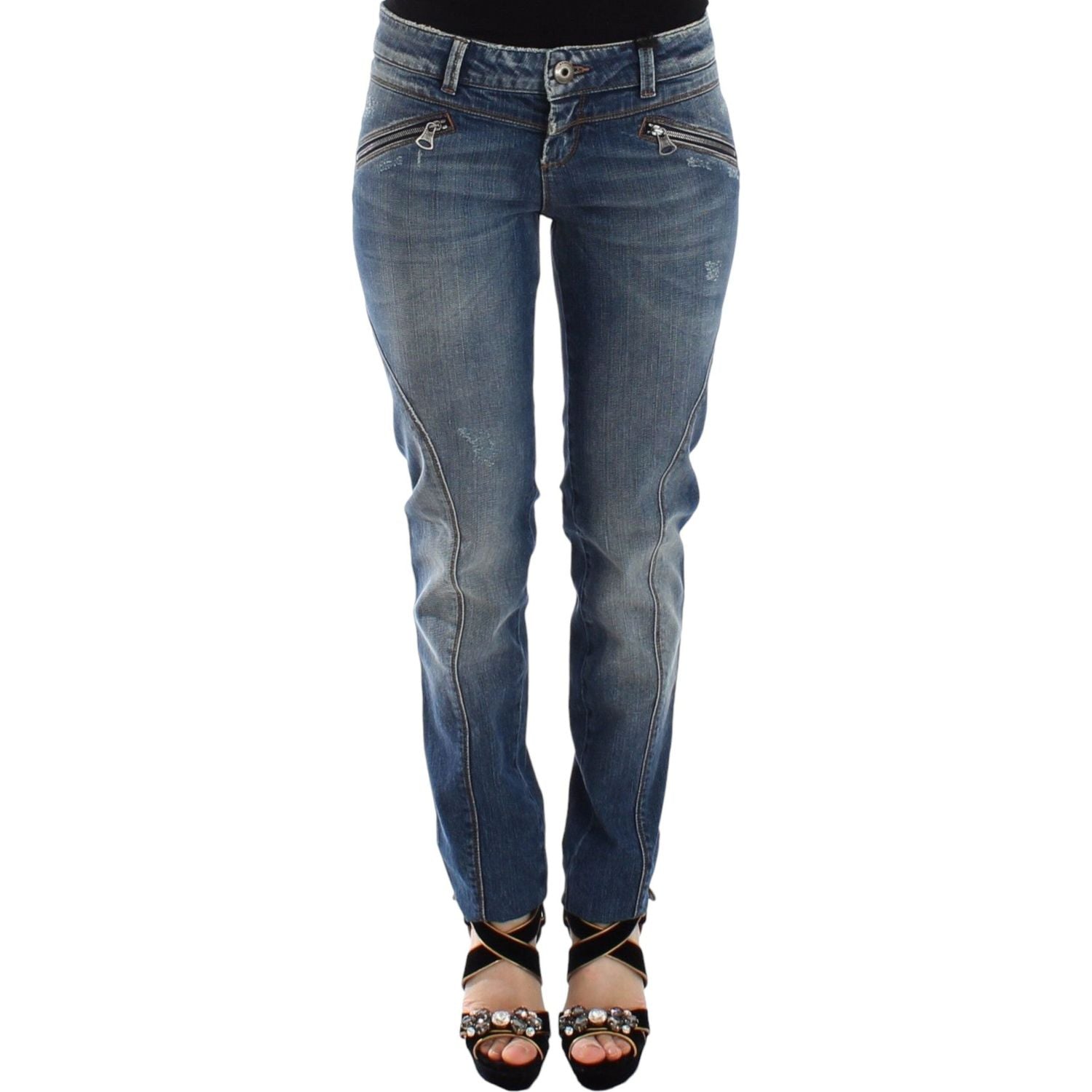 Ermanno Scervino Blue Slim Jeans Denim Pants Straight Stretch