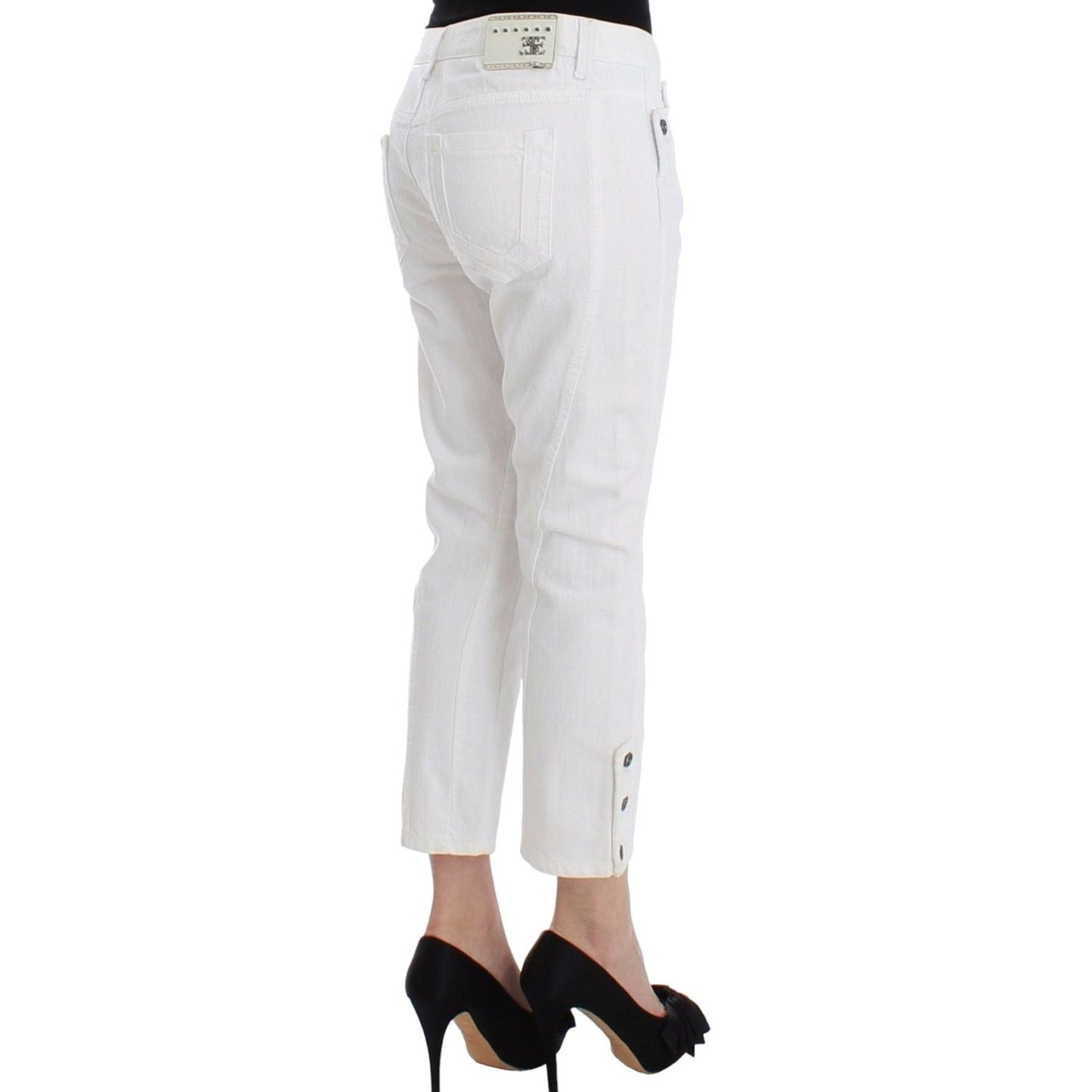 Ermanno Scervino Chic White Cropped Jeans for Sophisticated Style Ermanno Scervino