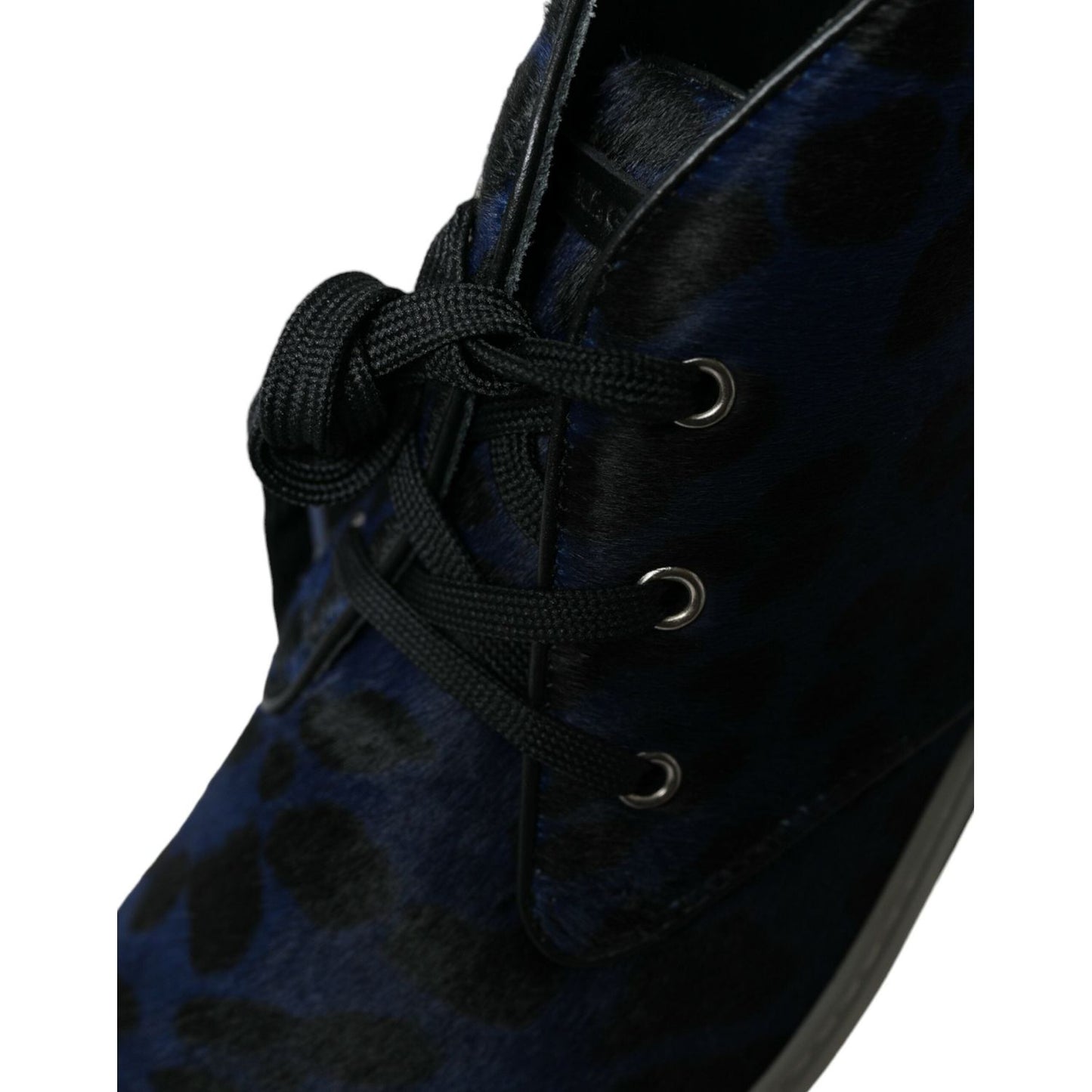 Dolce & Gabbana Chic Blue Leopard Print Mid-Top Sneakers Dolce & Gabbana