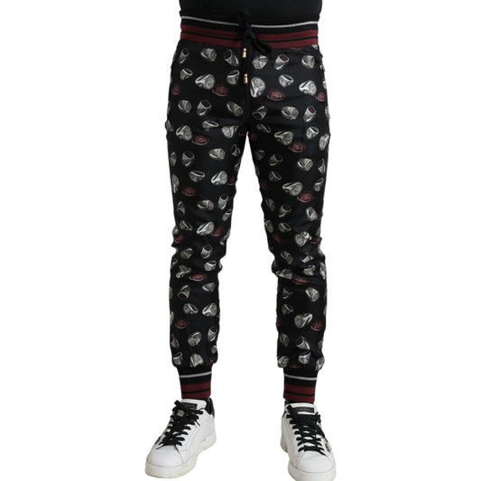 Dolce & Gabbana Elegant Silk Jogging Trousers with Ring Print Dolce & Gabbana