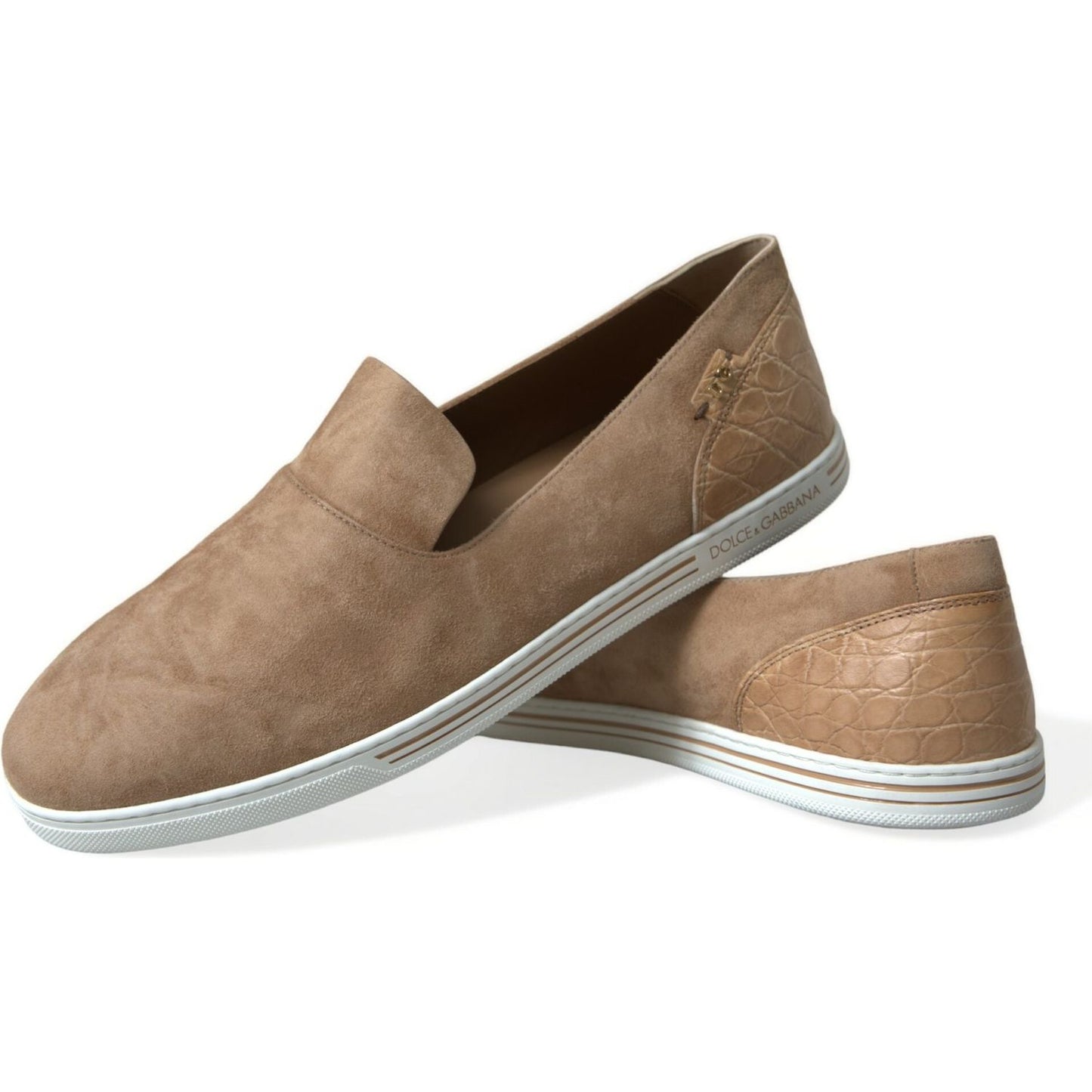 Dolce & Gabbana Elegant Beige Leather Loafers Dolce & Gabbana