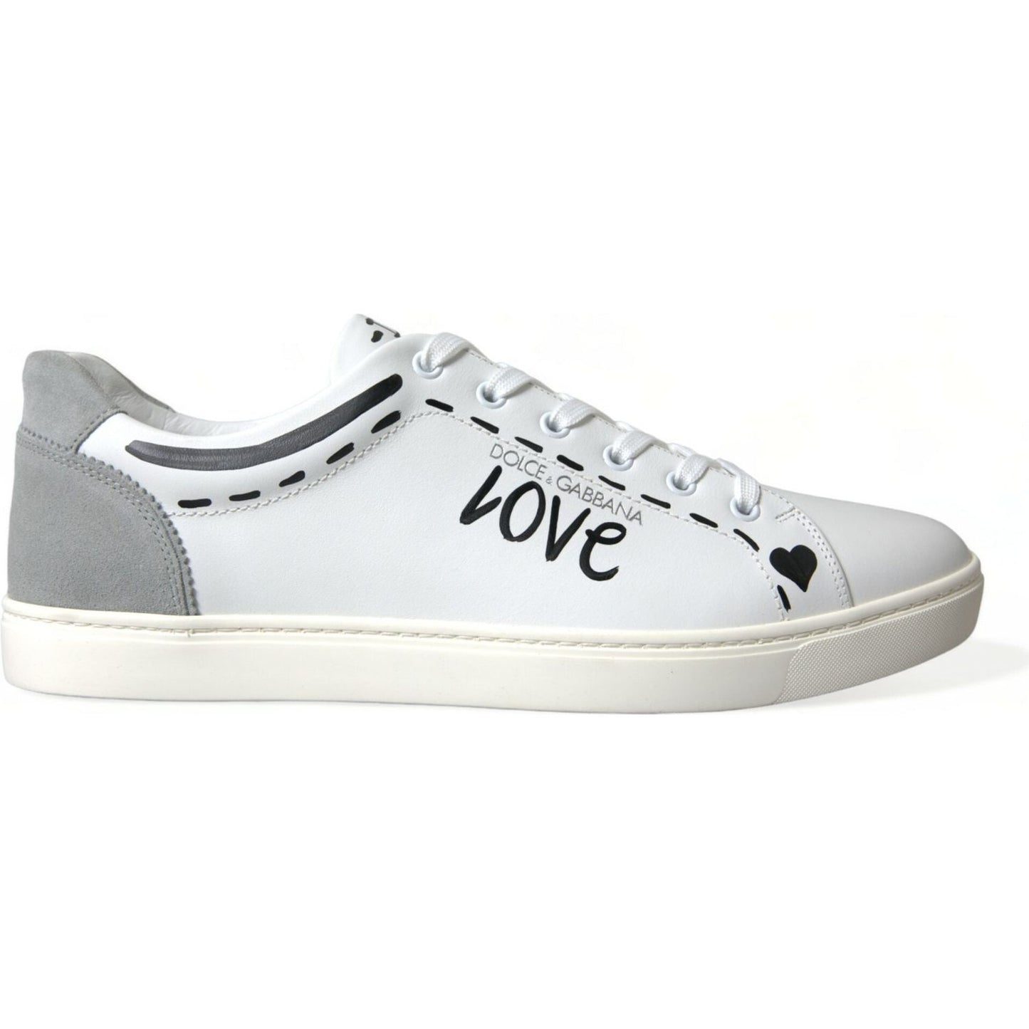 Dolce & Gabbana Elegant White Calfskin Leather Sneakers Dolce & Gabbana