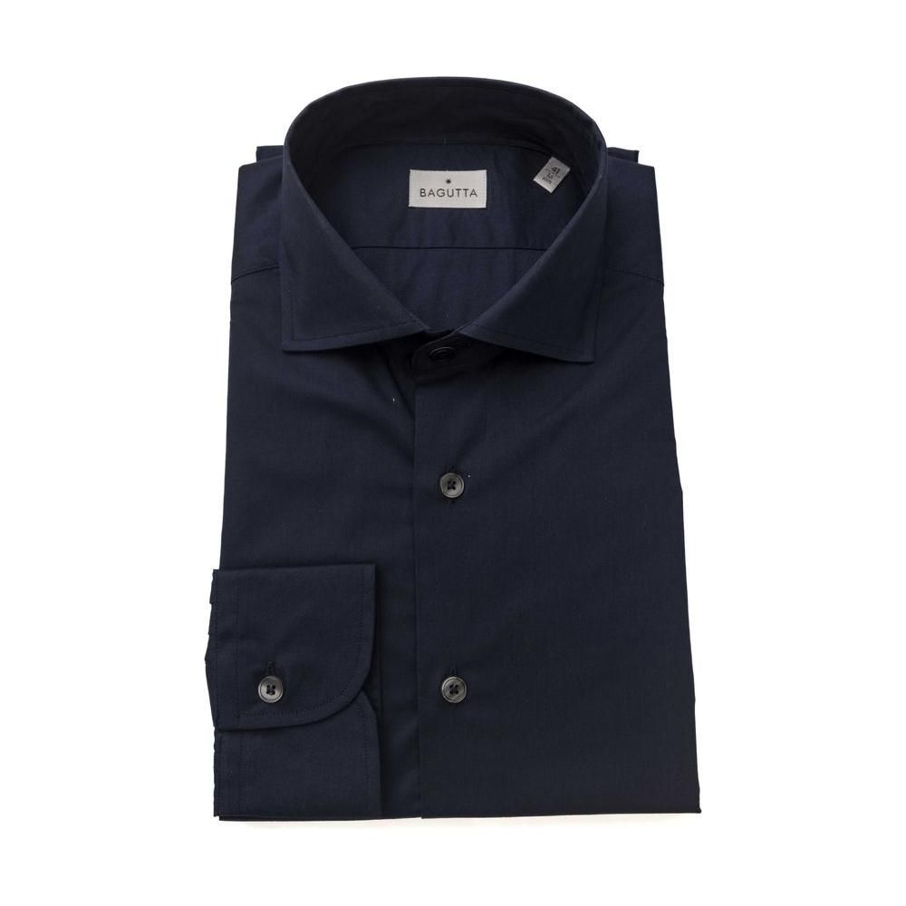 Bagutta Blue Cotton Men Shirt Bagutta