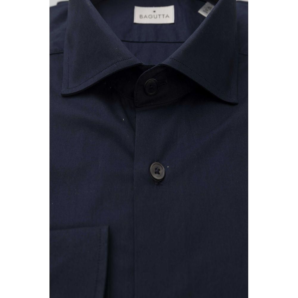 Bagutta Blue Cotton Men Shirt Bagutta