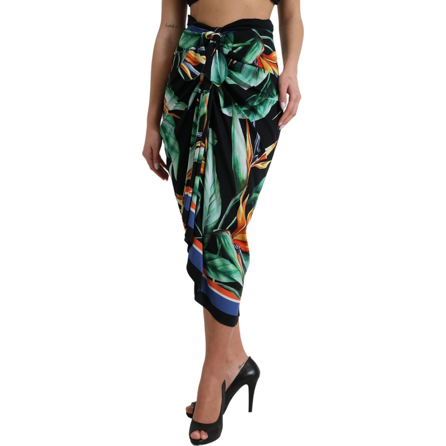 Dolce & Gabbana Elegant Floral High Waist Midi Skirt Dolce & Gabbana