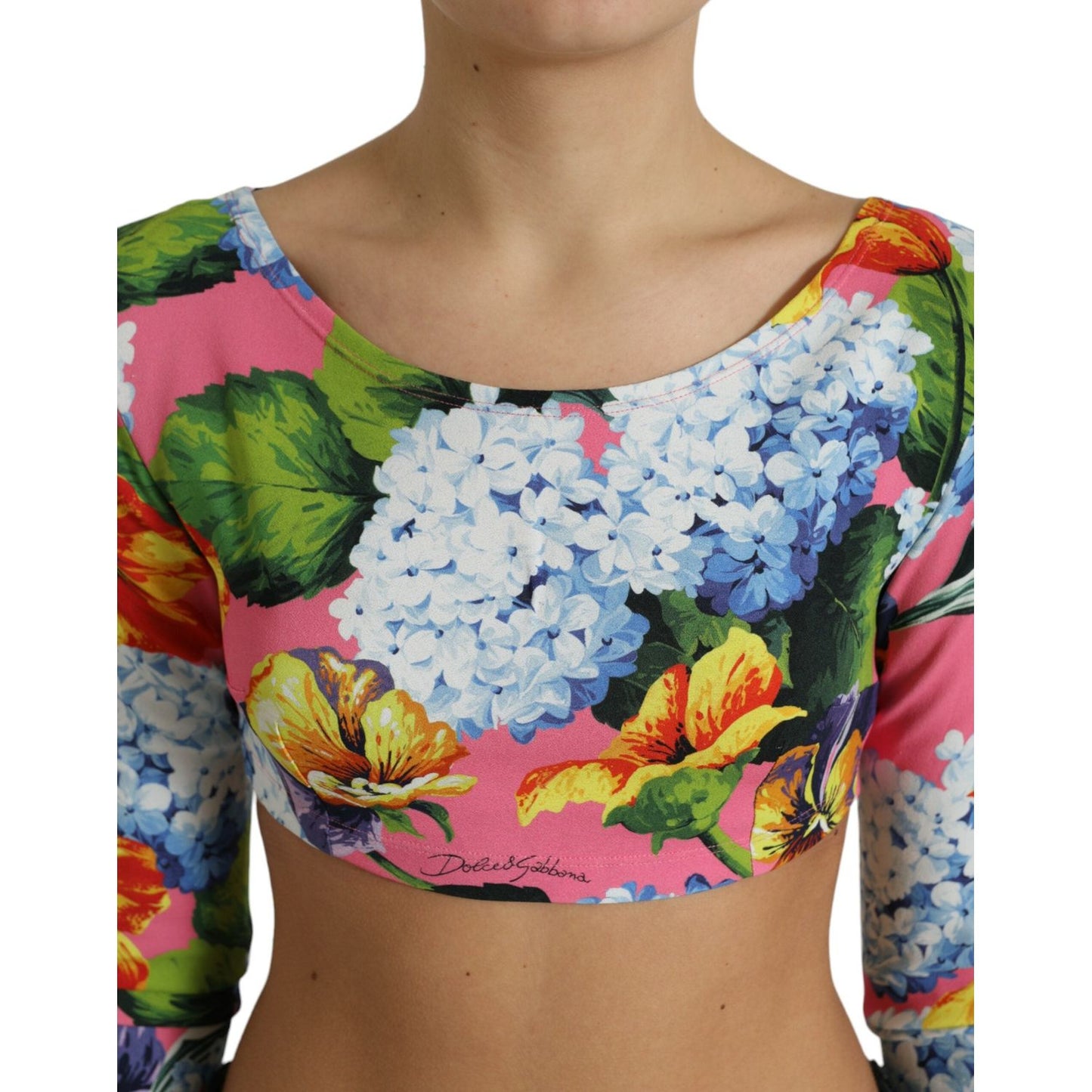 Dolce & Gabbana Floral Elegance Cropped Blouse Dolce & Gabbana