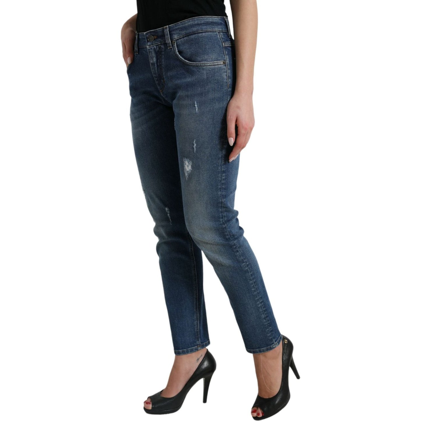 Dolce & Gabbana Chic Boyfriend Mid-Waist Stretch Jeans Dolce & Gabbana