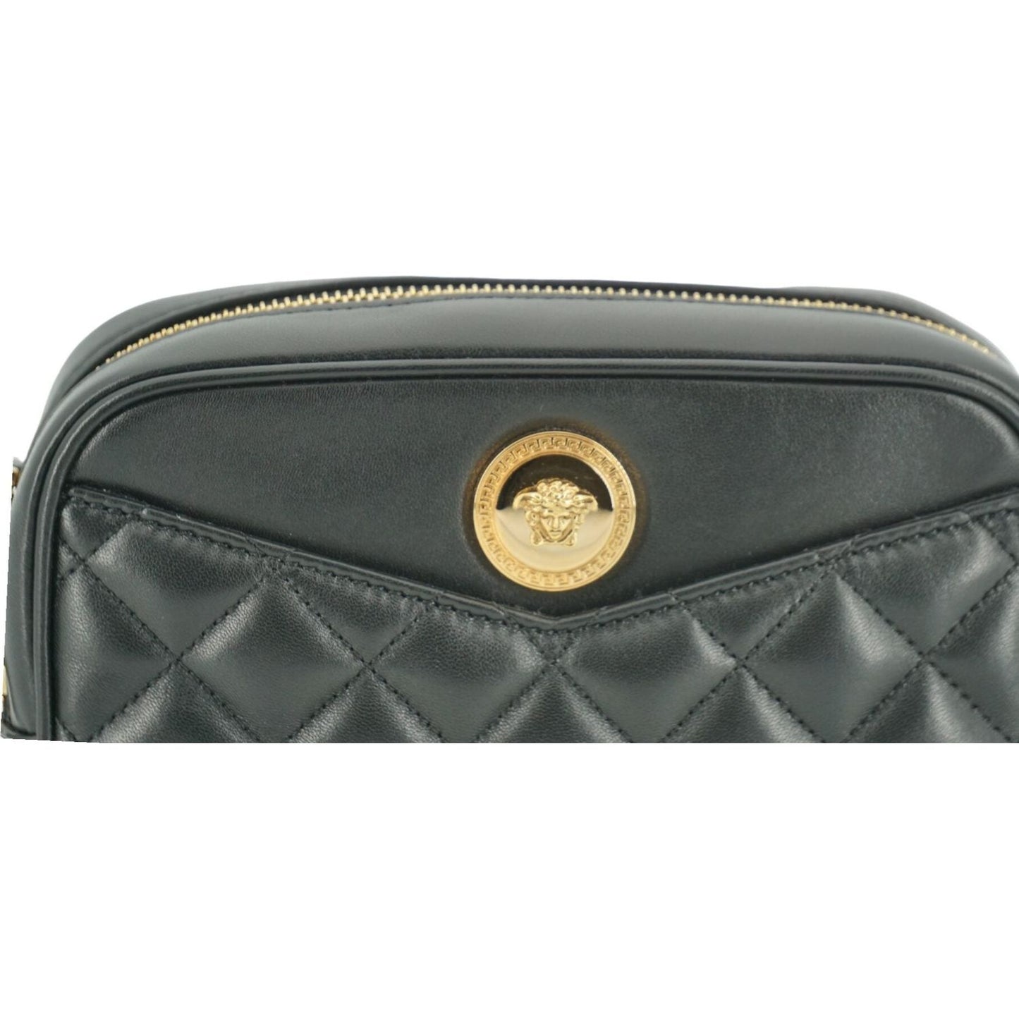 Versace Elegant Small Black Leather Crossbody Bag Versace