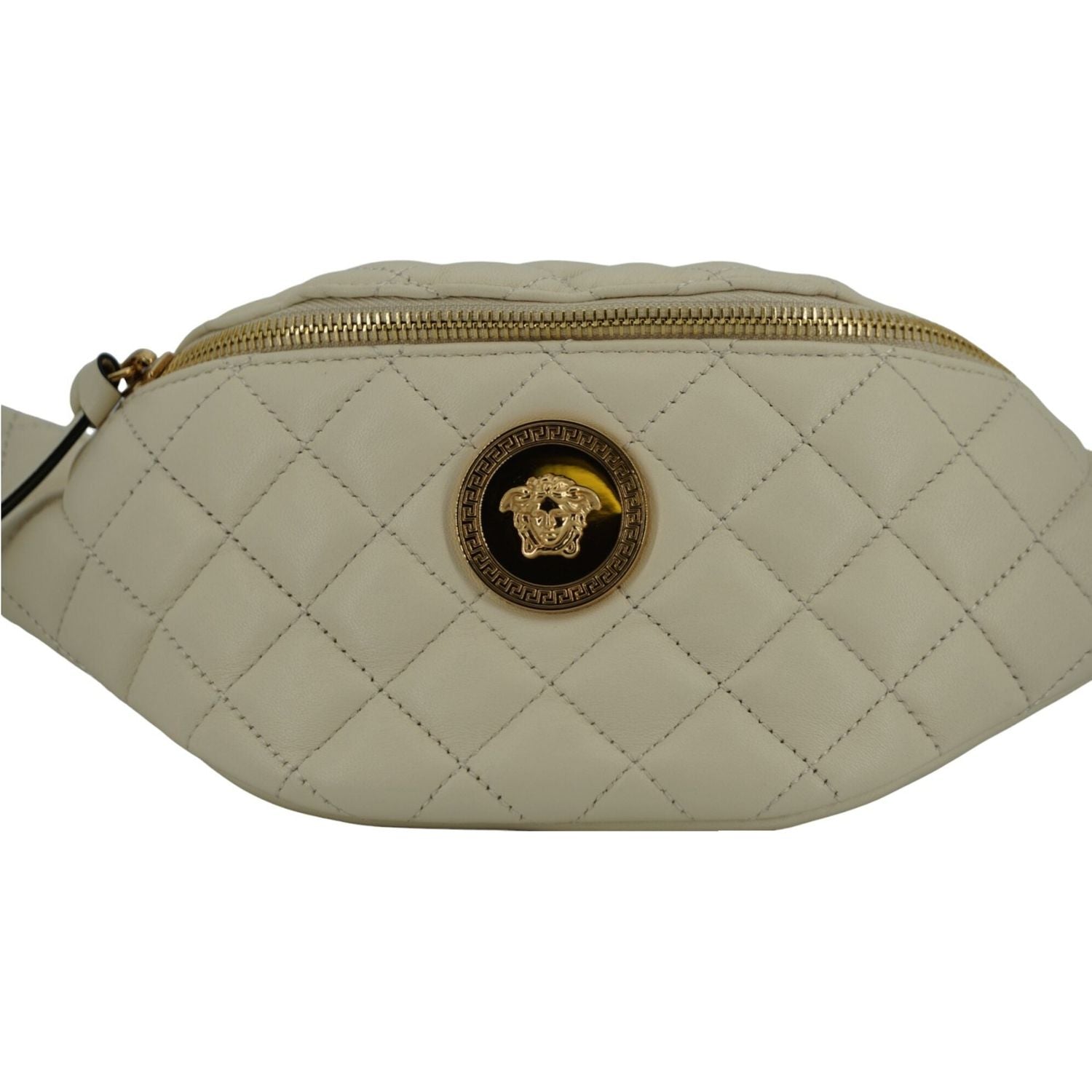 Versace White Lamb Leather Belt Bag
