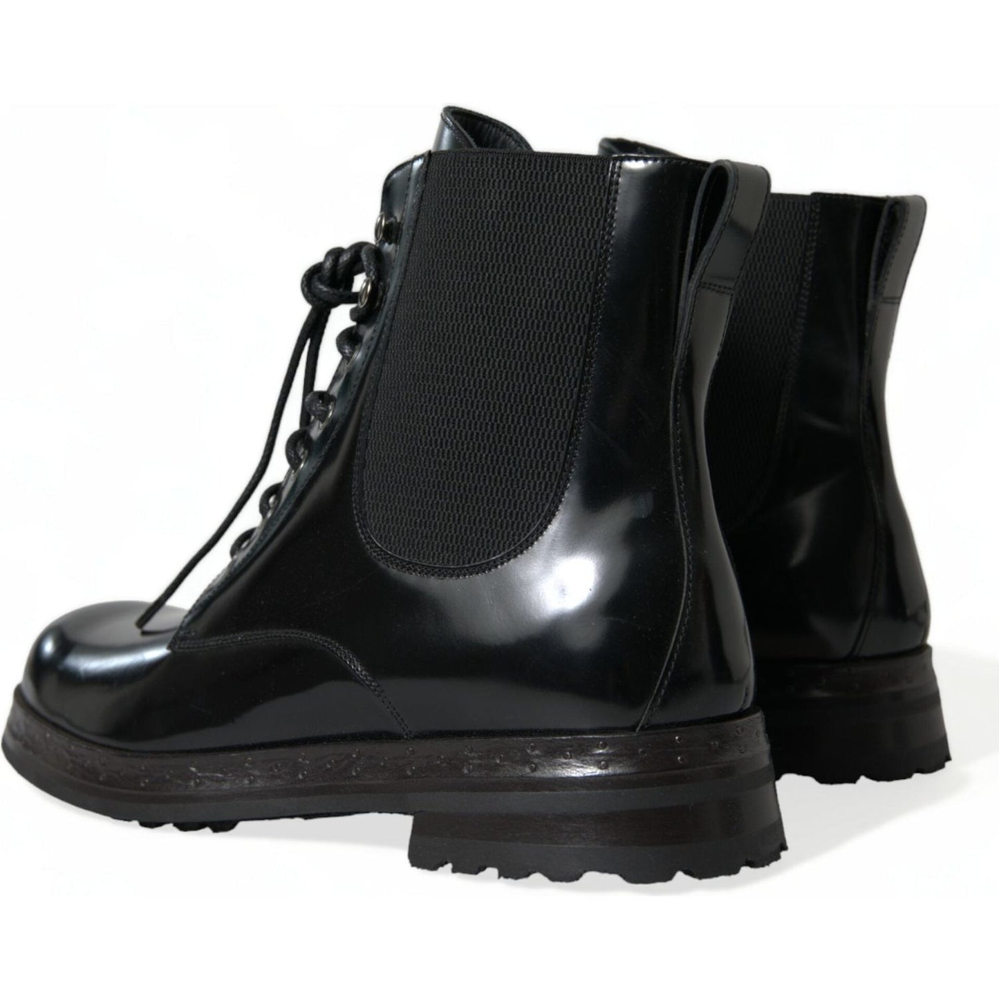 Dolce & Gabbana Elegant Black Leather Mid Calf Men's Boots Dolce & Gabbana