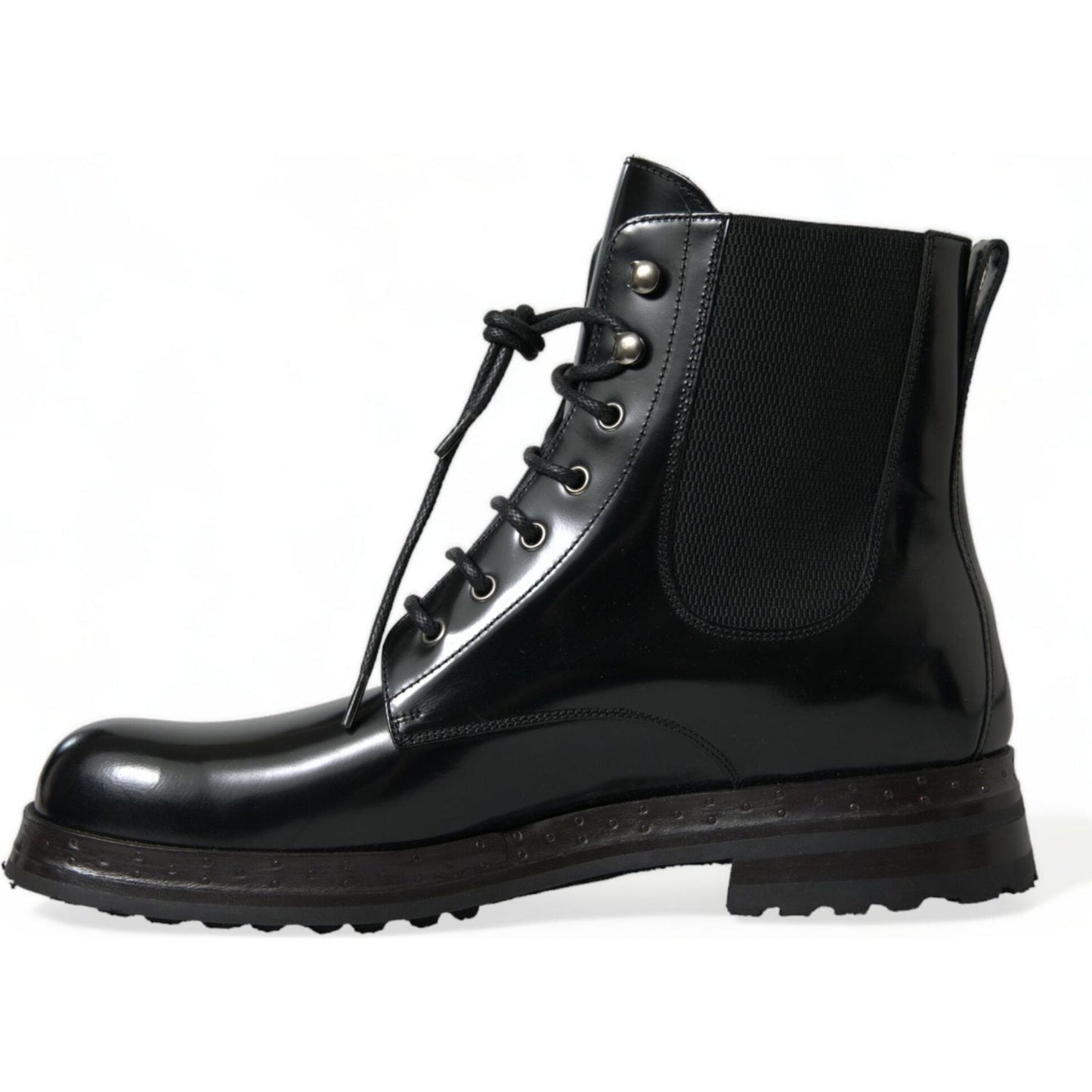 Dolce & Gabbana Elegant Black Leather Mid Calf Men's Boots Dolce & Gabbana