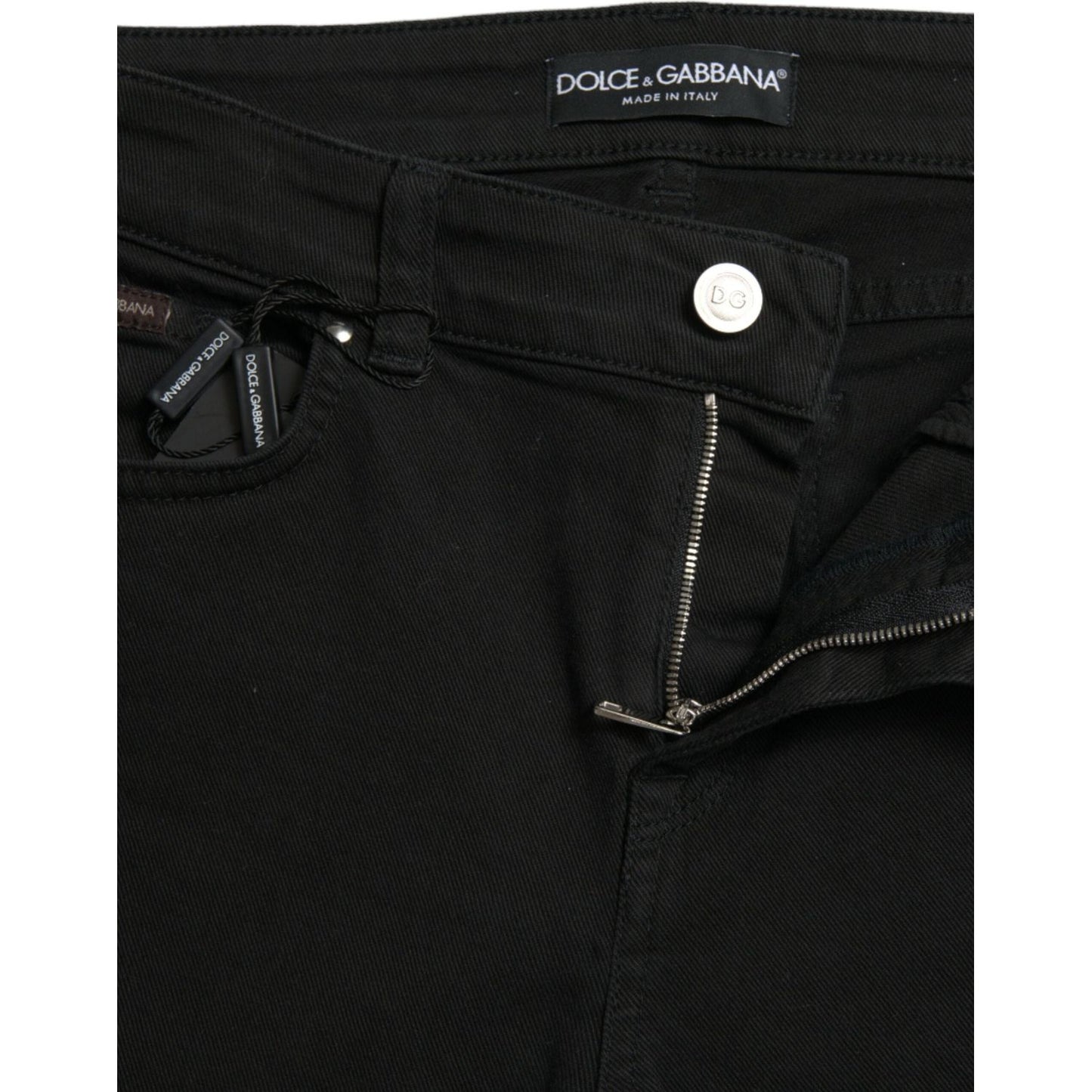 Dolce & Gabbana Chic Black Mid Waist Stretch Jeans Dolce & Gabbana