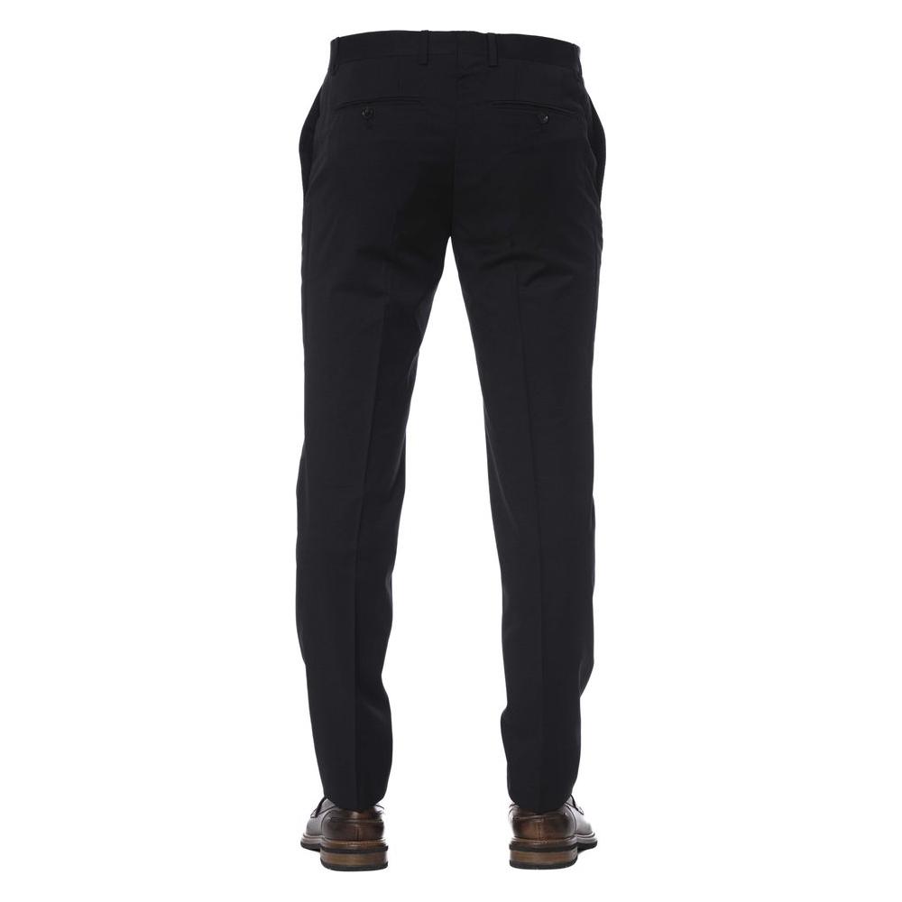 Trussardi Black Virgin Wool Men Trouser Trussardi