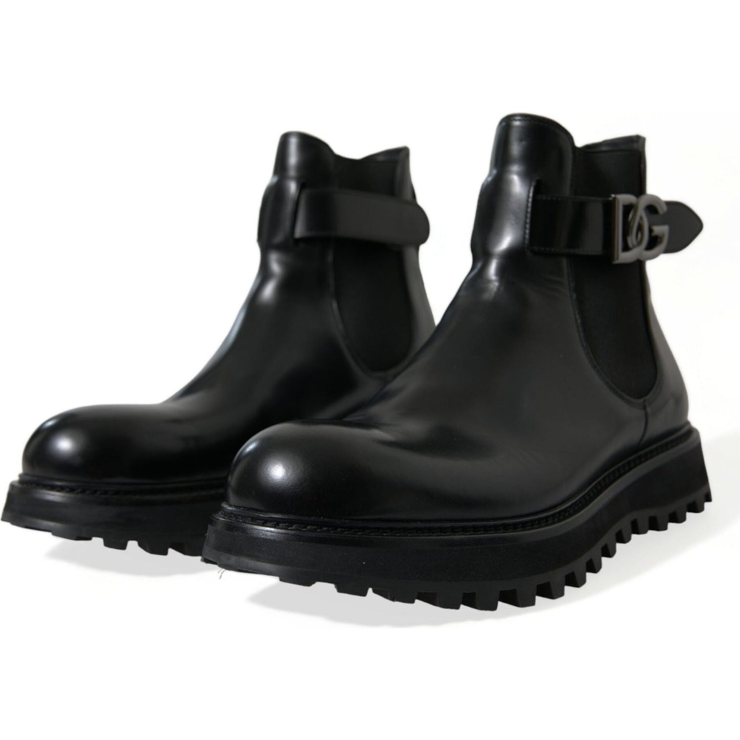 Dolce & Gabbana Elegant Black Calf Leather Chelsea Boots Dolce & Gabbana