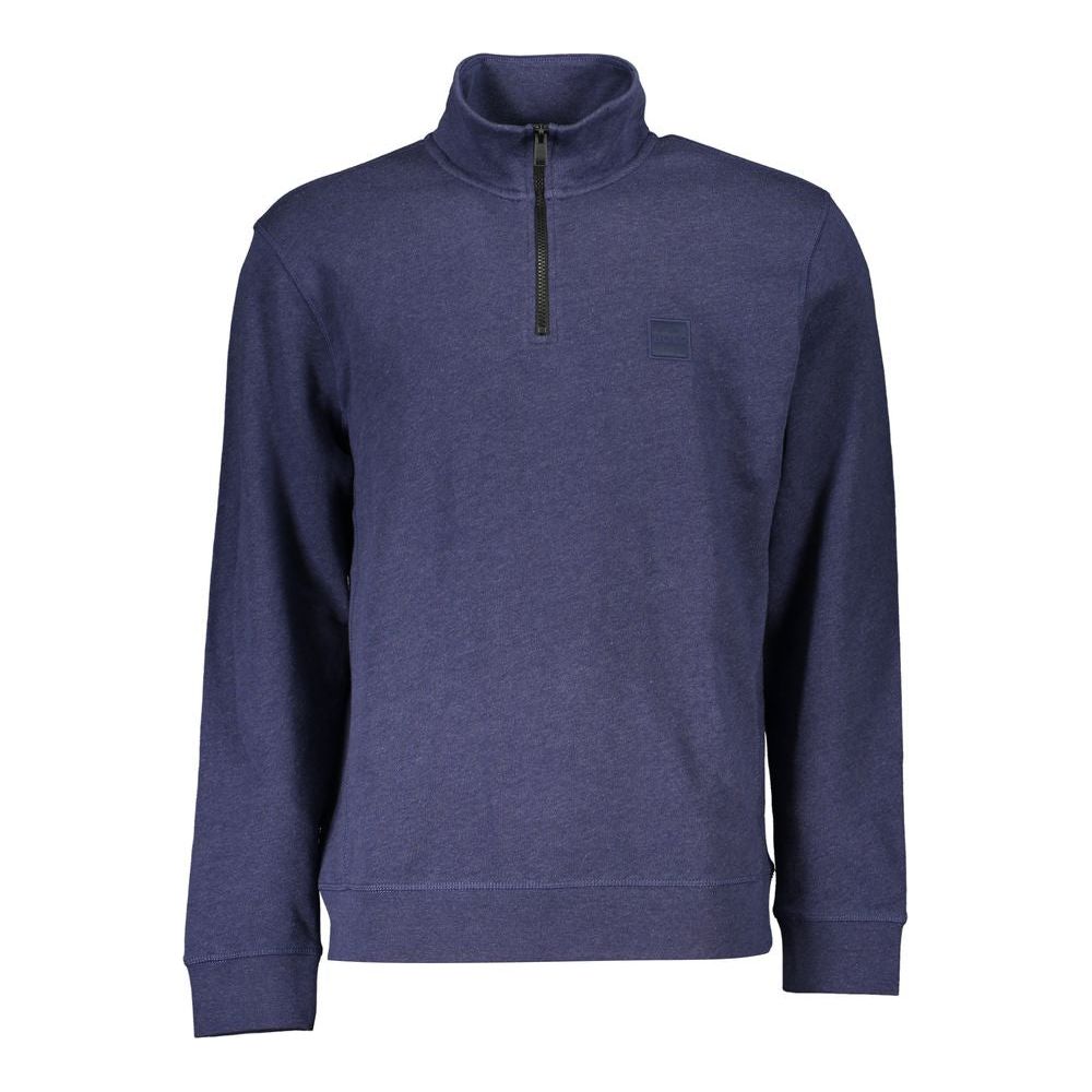 Hugo Boss Blue Cotton Men Sweater Hugo Boss