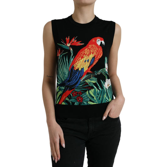 Dolce & Gabbana Elegant Jungle Print Crew Neck Tank Top Dolce & Gabbana