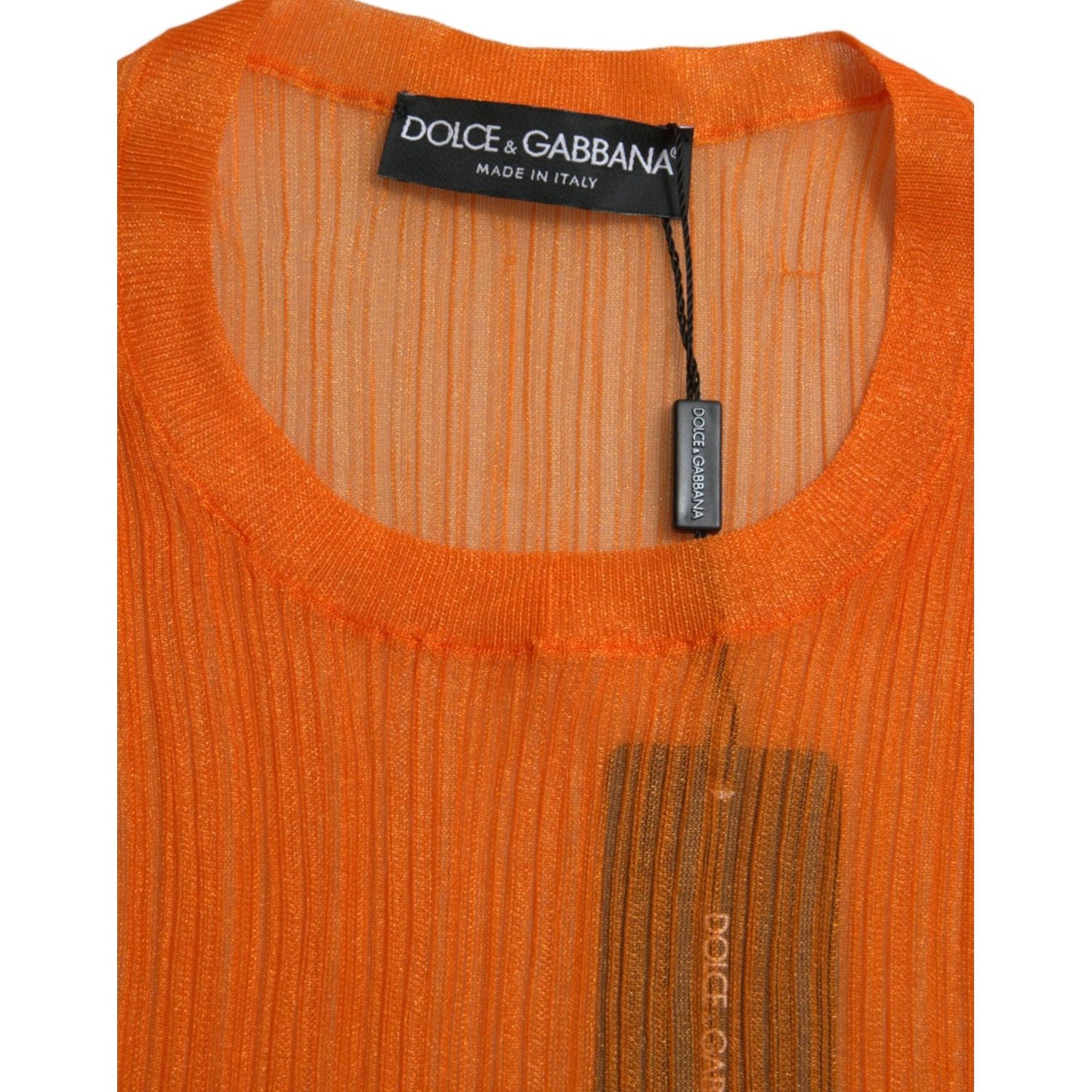 Dolce & Gabbana Chic Orange Crew Neck Tank Top Dolce & Gabbana