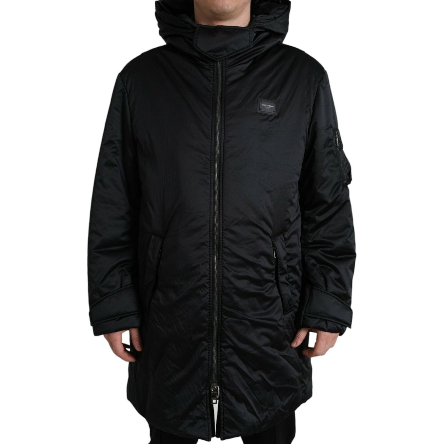 Dolce & Gabbana Elegant Black Hooded Parka Jacket Dolce & Gabbana