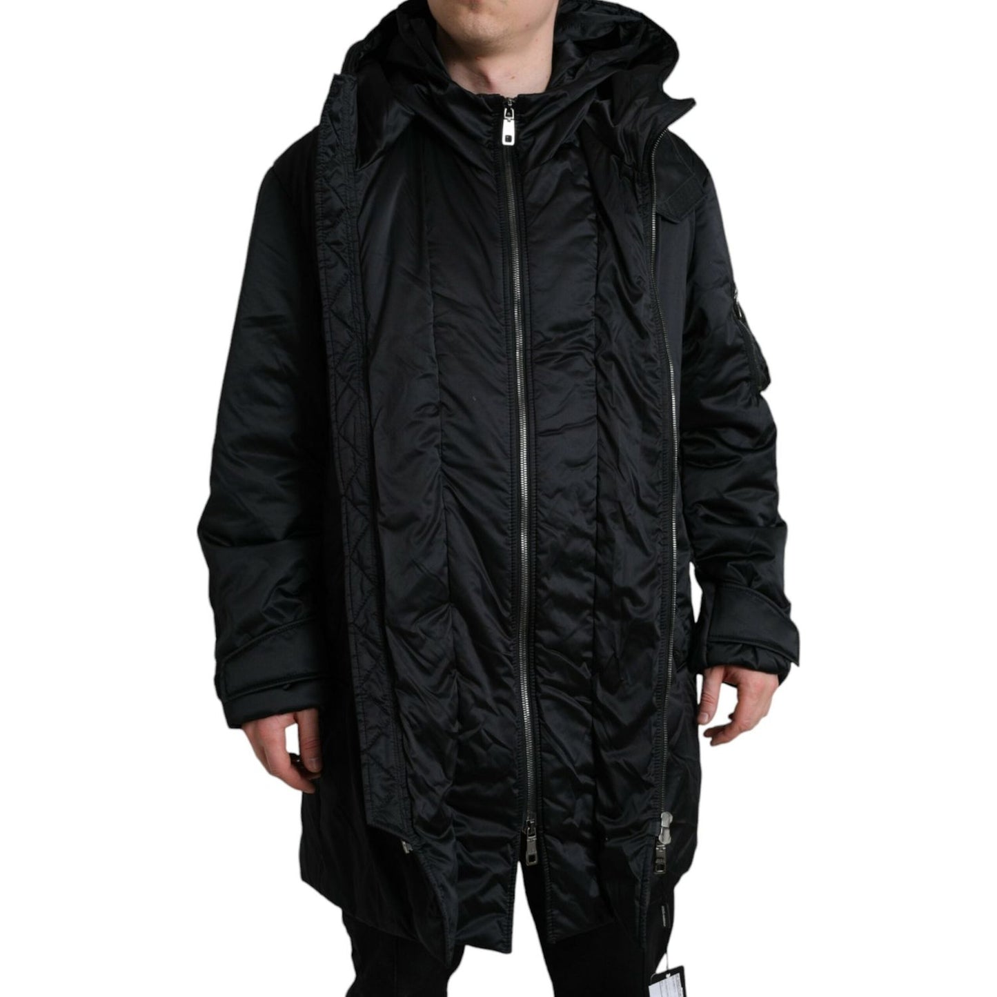 Dolce & Gabbana Elegant Black Hooded Parka Jacket Dolce & Gabbana