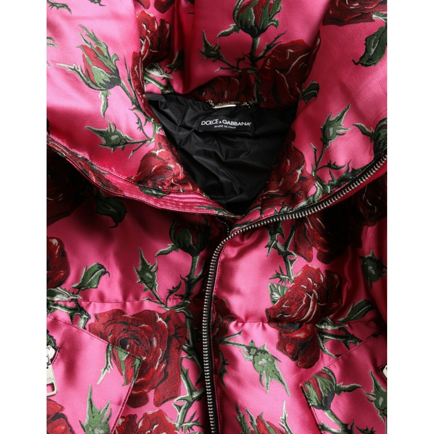 Dolce & Gabbana Elegant Rose Print Quilted Jacket Dolce & Gabbana