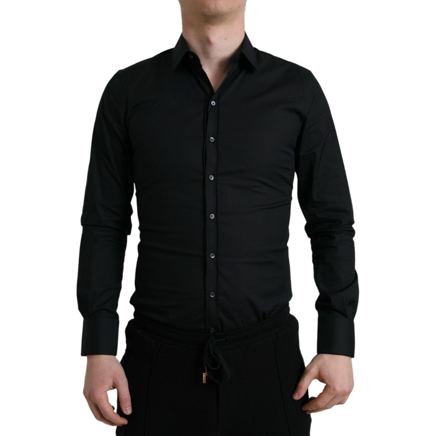 Dolce & Gabbana Elegant Black Slim Fit Italian Dress Shirt Dolce & Gabbana