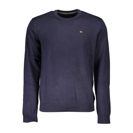 Napapijri Blue Cotton Men Sweater Napapijri