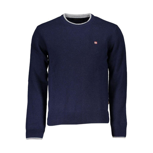 Napapijri Blue Fabric Men Sweater Napapijri