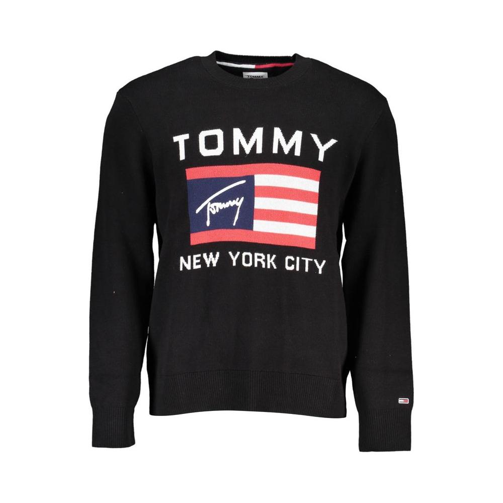 Tommy Hilfiger Black Cotton Men Sweater Tommy Hilfiger