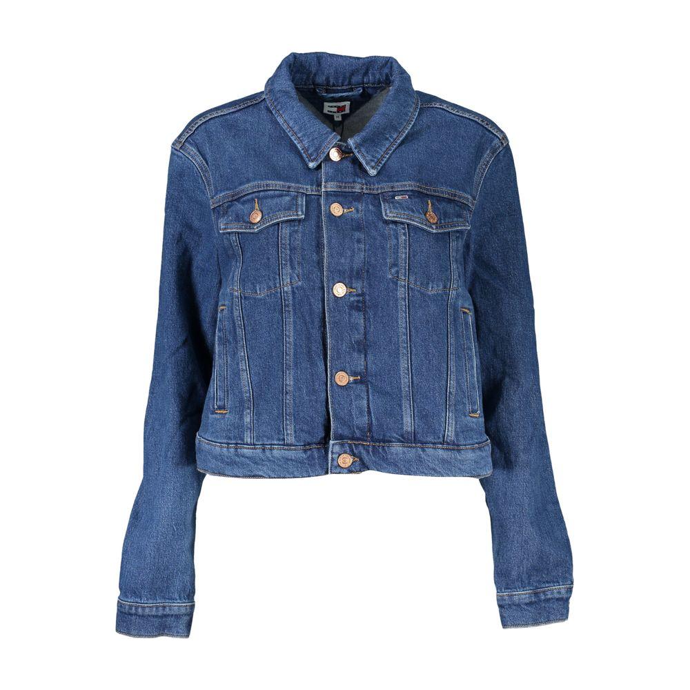 Tommy Hilfiger Blue Cotton Women Jacket Tommy Hilfiger