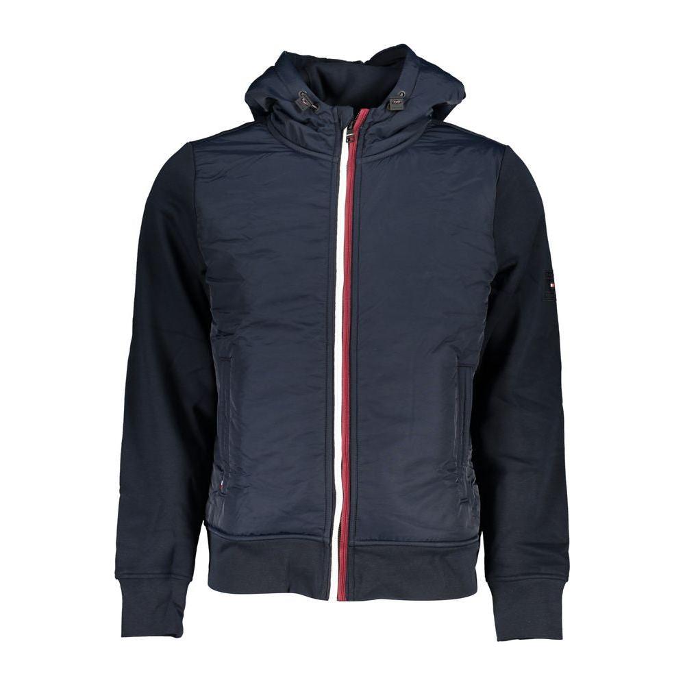 Tommy Hilfiger Elegant Blue Sports Jacket with Hood Tommy Hilfiger