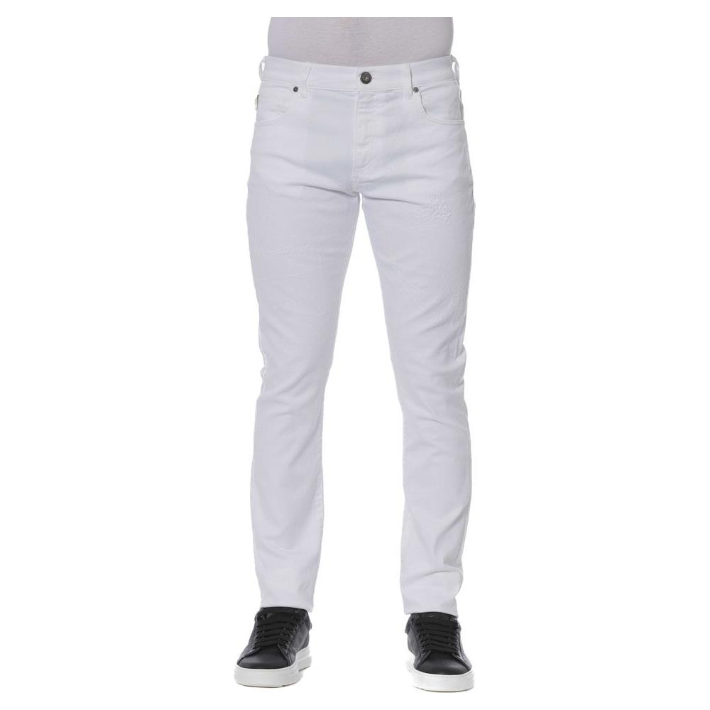 Trussardi Jeans White Cotton Men Jeans
