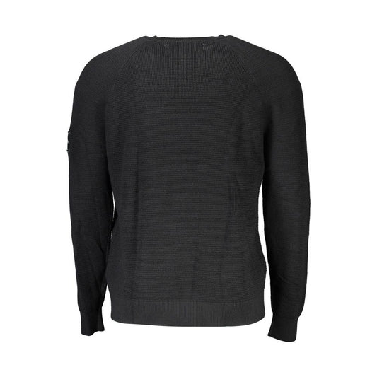 Calvin Klein Elegant Black Wool Sweater - Long Sleeved Crew Neck Calvin Klein