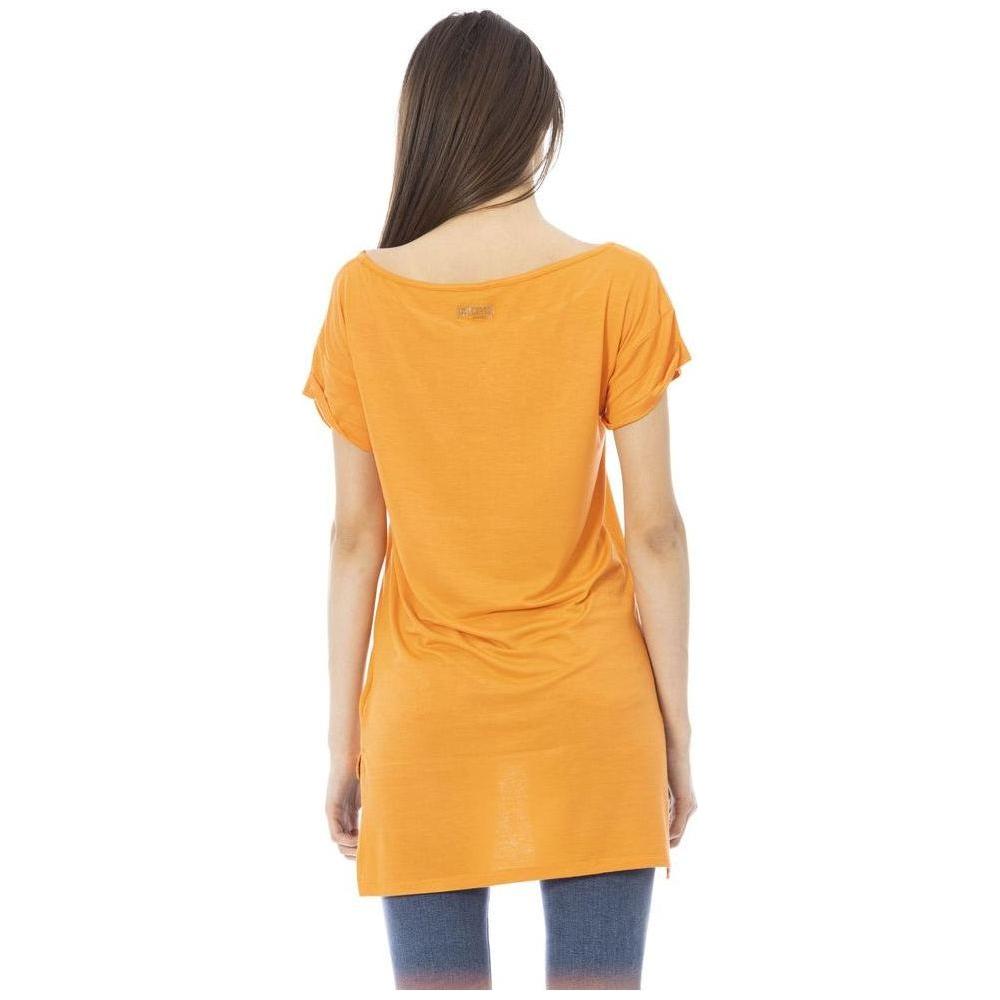 Just Cavalli Orange Cotton Women T-Shirt Just Cavalli