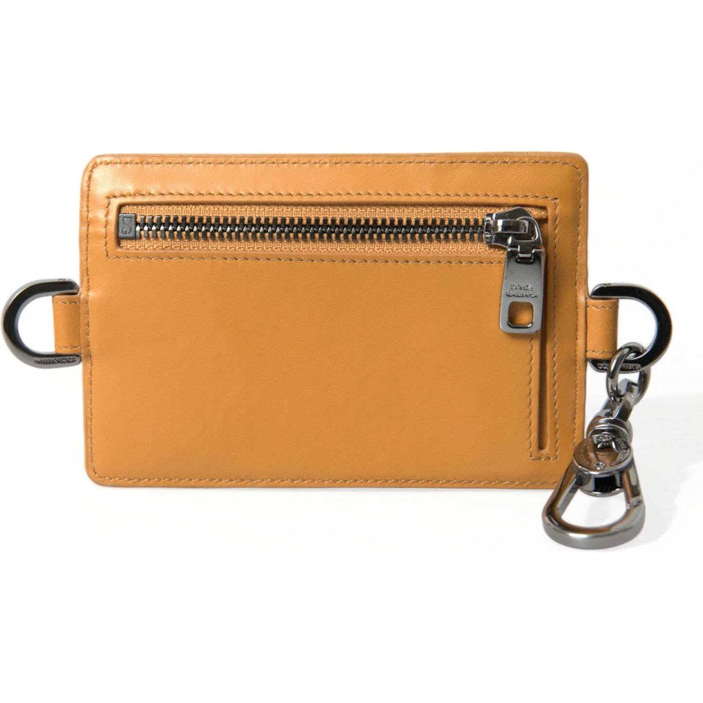 Dolce & Gabbana Elegant Orange Calf Leather Card Holder Dolce & Gabbana