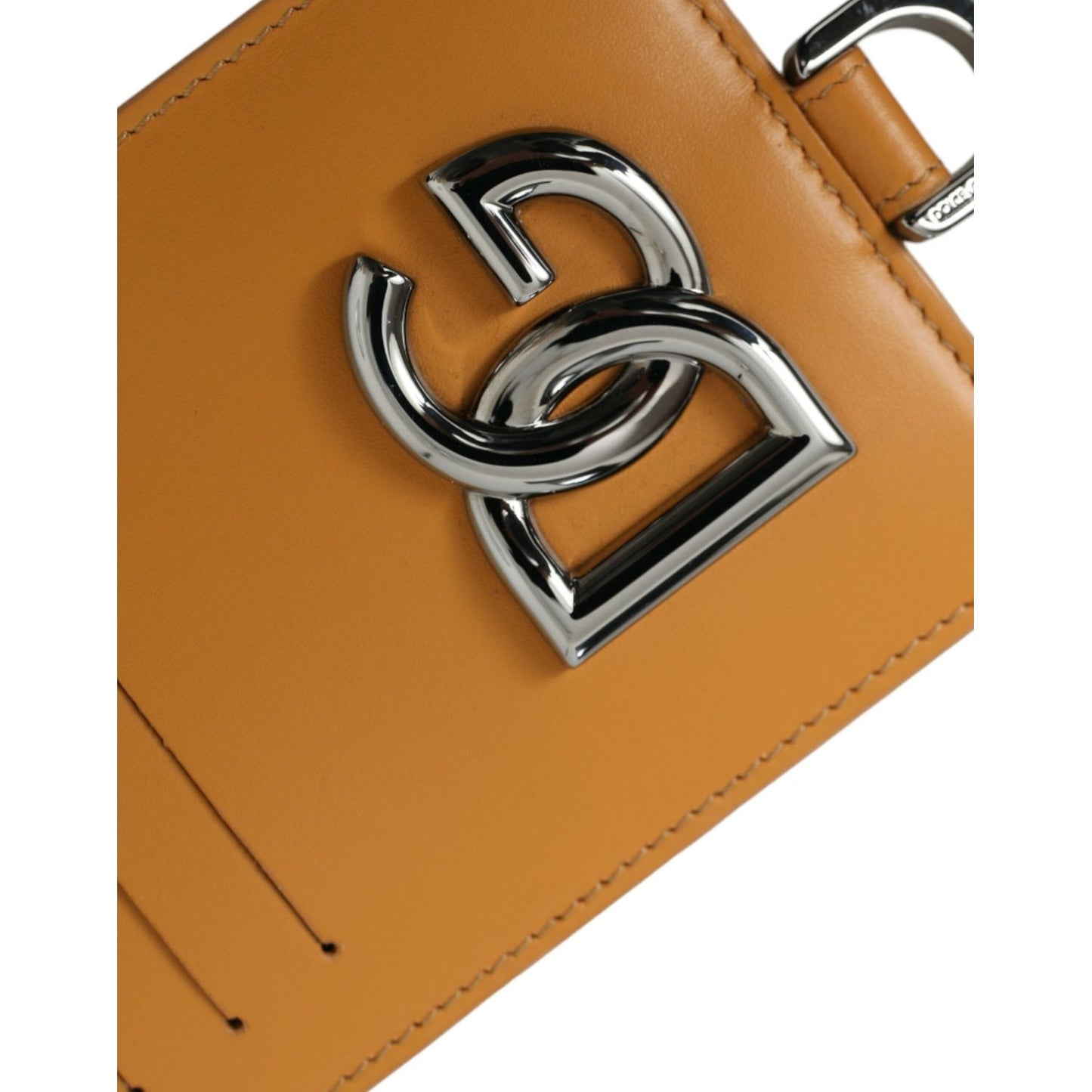 Dolce & Gabbana Elegant Orange Calf Leather Card Holder Dolce & Gabbana