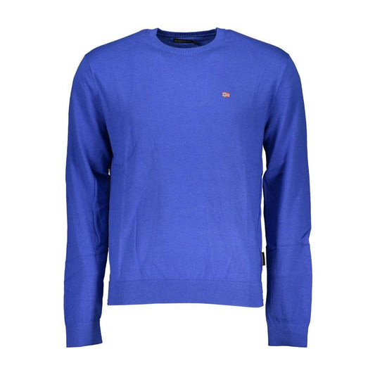 Napapijri Chic Blue Crew Neck Embroidered Sweater Napapijri