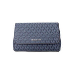 Michael Kors Jet Set Medium Navy Blue PVC Convertible Pouchette Crossbody Bag Michael Kors Dim Gray