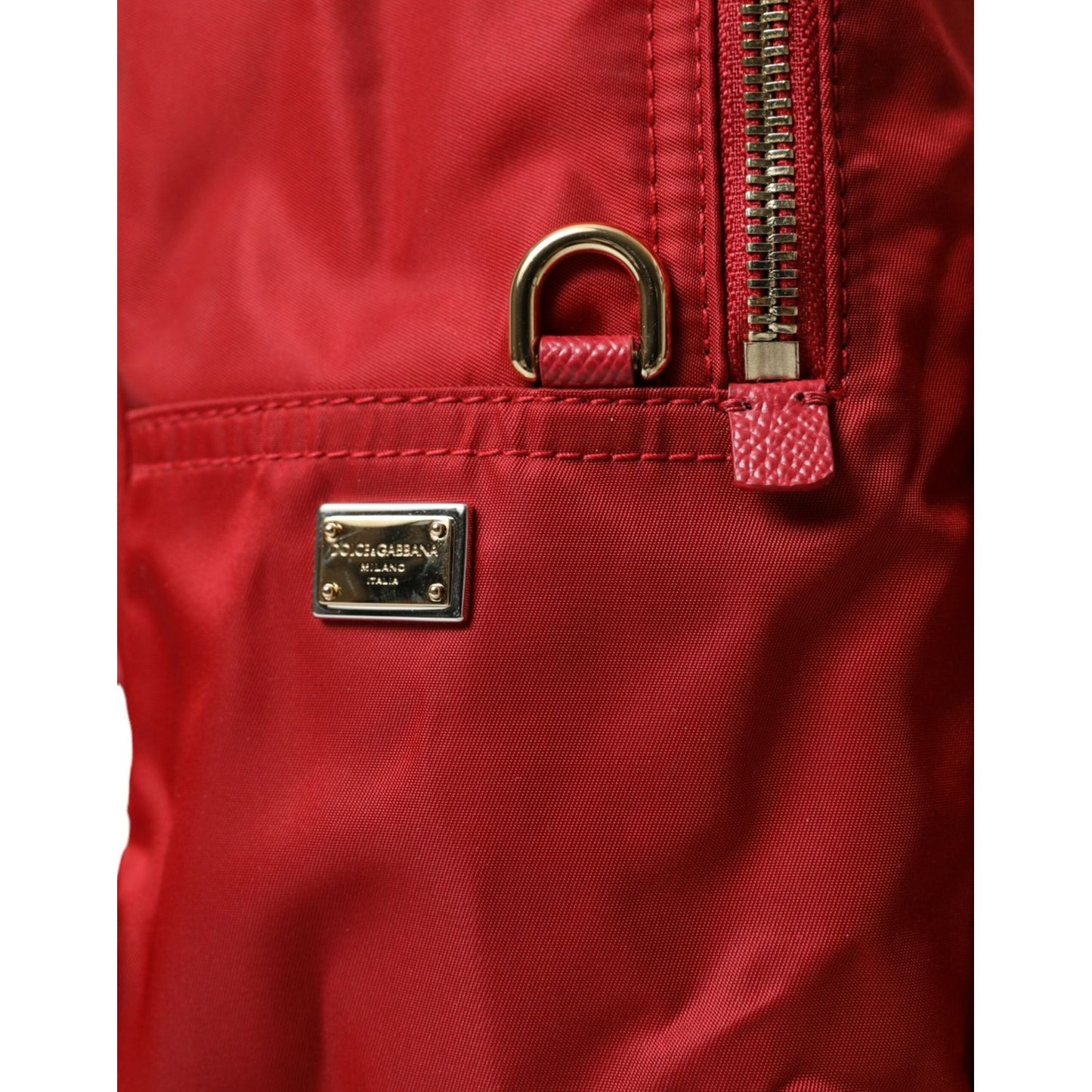 Dolce & Gabbana Embellished Red Backpack with Gold Detailing Dolce & Gabbana