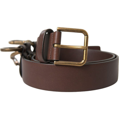 Dolce & Gabbana Elegant Brown Calf Leather Belt - Timeless Accessory Dolce & Gabbana