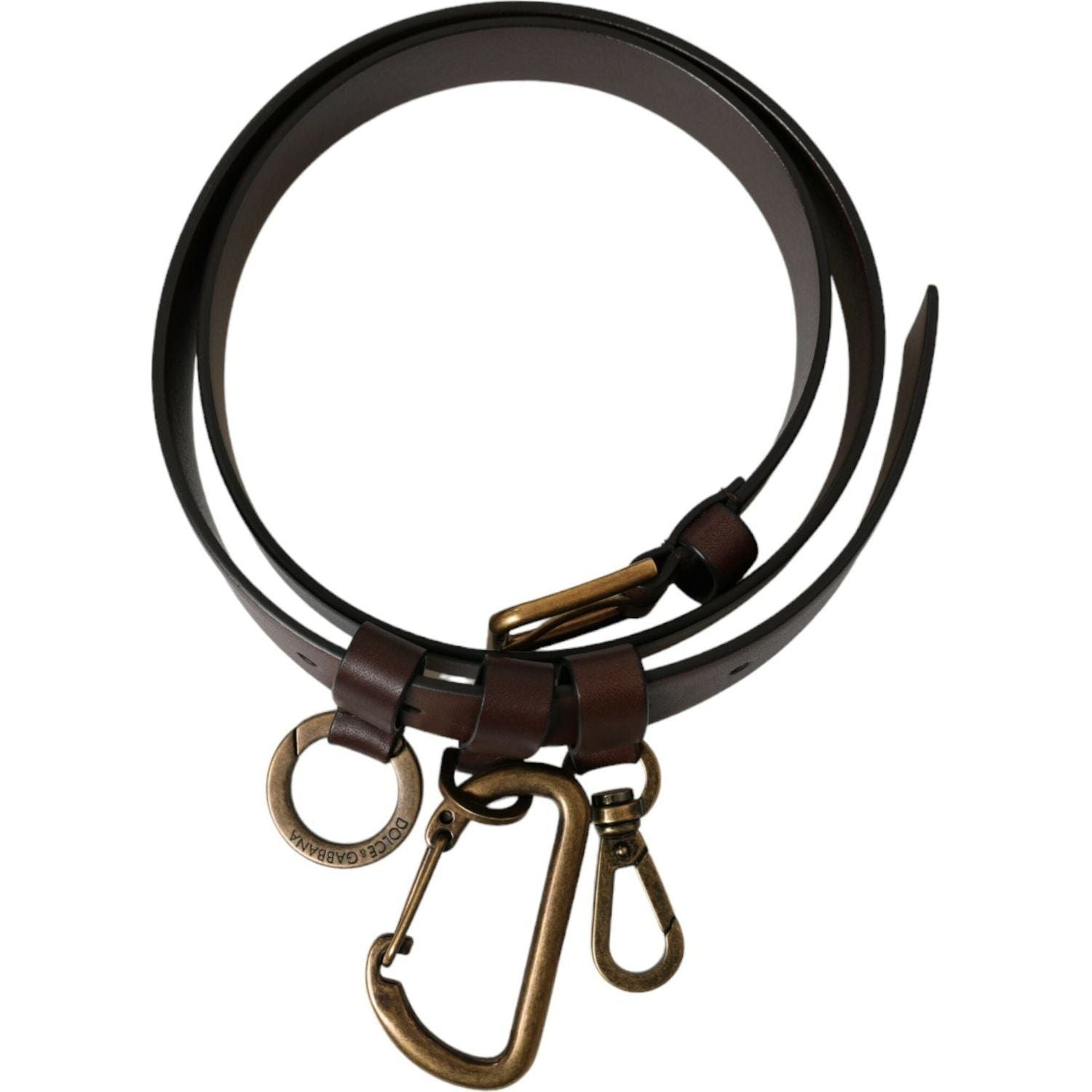 Dolce & Gabbana Elegant Brown Calf Leather Belt - Timeless Accessory