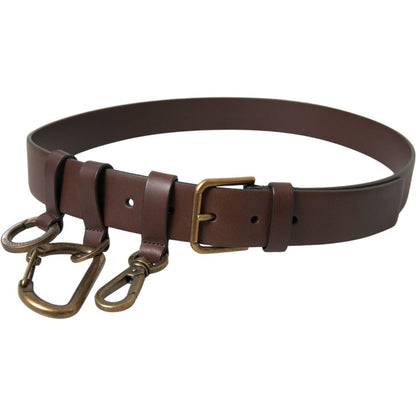 Dolce & Gabbana Elegant Brown Calf Leather Belt - Timeless Accessory Dolce & Gabbana