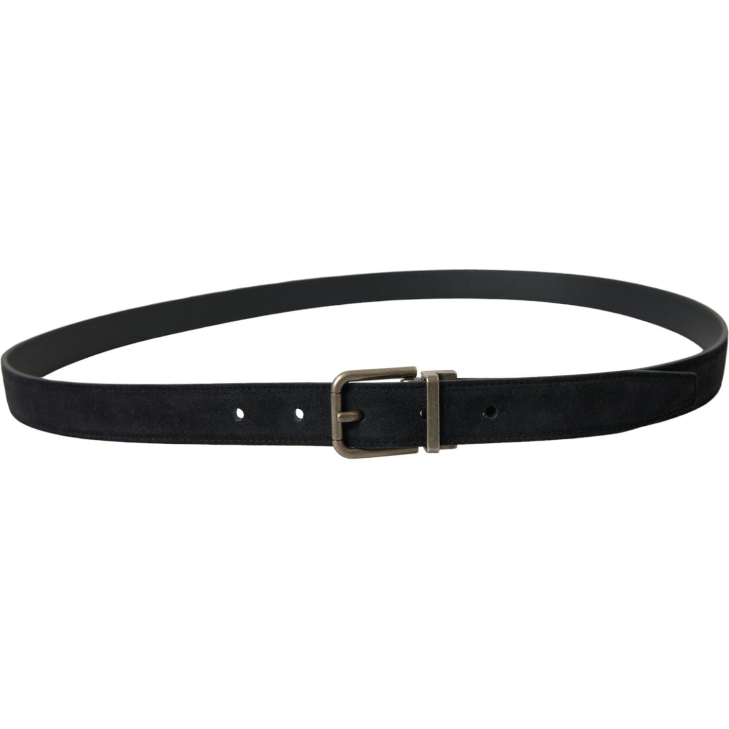 Dolce & Gabbana Elegant Black Leather Belt with Metal Buckle