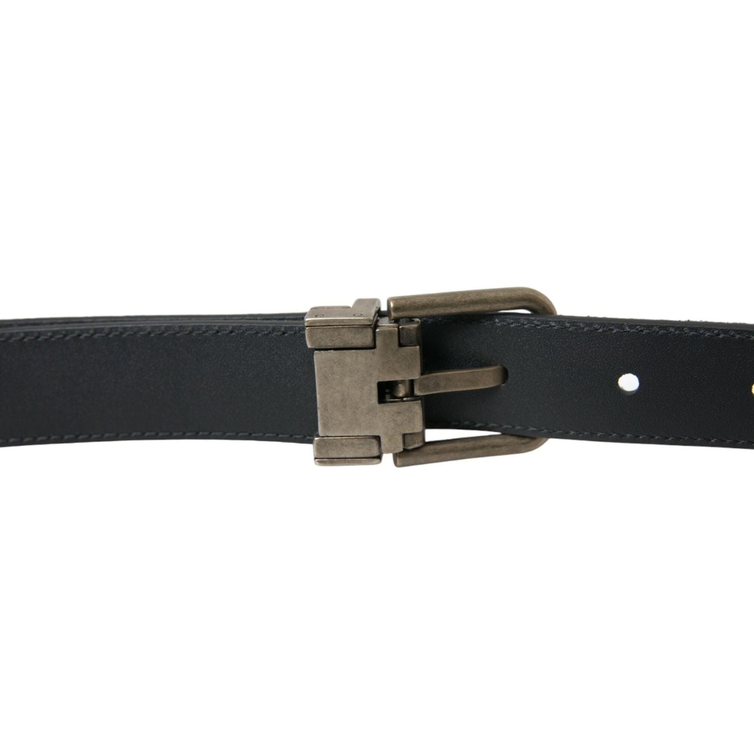 Dolce & Gabbana Elegant Black Leather Belt with Metal Buckle