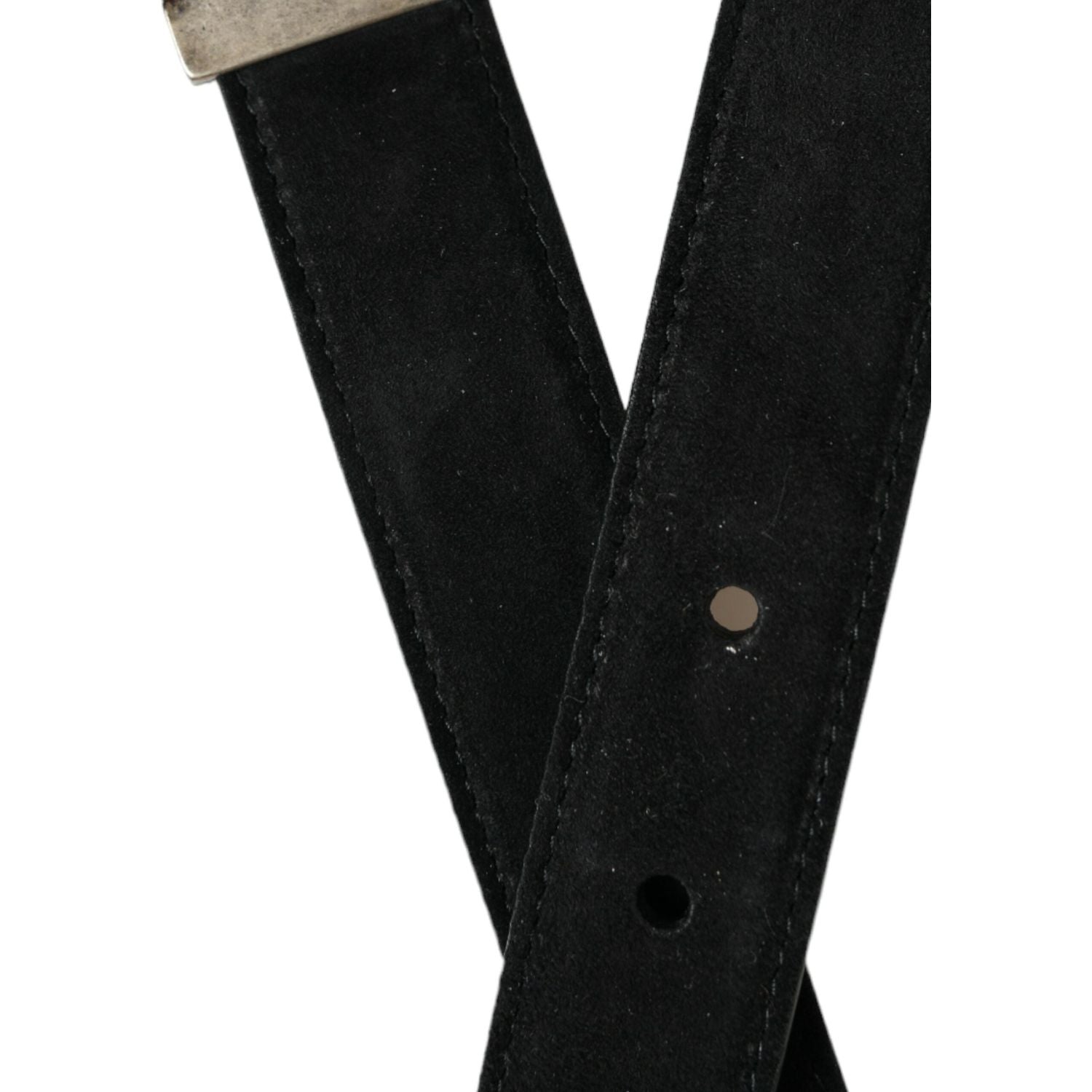 Dolce & Gabbana Elegant Black Leather Belt with Metal Buckle