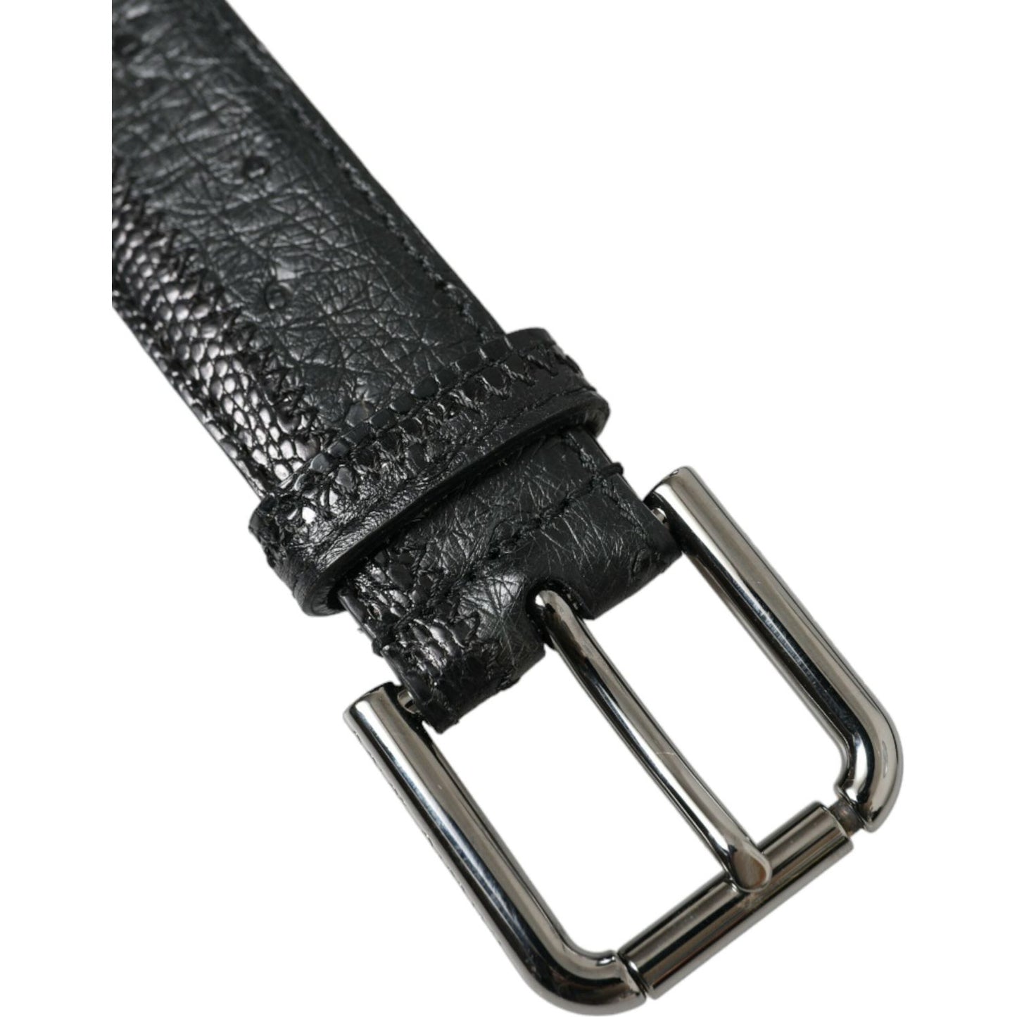 Dolce & Gabbana Elegant Black Leather Belt with Metal Buckle Dolce & Gabbana